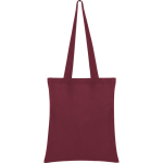Tote bag en coton avec de longues poignées dans plusieurs couleurs couleur grenat deuxième vue