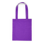 Tote bag en coton avec de longues poignées dans plusieurs couleurs couleur mauve deuxième vue