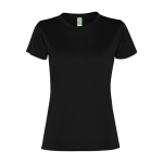 T-shirt femme en polyester recyclé 100 g/m² Roly Direct Slam couleur noir deuxième vue