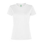 T-shirt femme en polyester recyclé 100 g/m² Roly Direct Slam couleur blanc deuxième vue