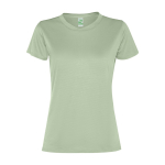 T-shirt femme en polyester recyclé 100 g/m² Roly Direct Slam couleur vert doux deuxième vue