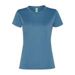 T-shirt femme en polyester recyclé 100 g/m² Roly Direct Slam couleur bleu bondi deuxième vue