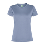 T-shirt femme en polyester recyclé 100 g/m² Roly Direct Slam couleur bleu gris deuxième vue