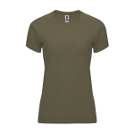T-shirt technique cintré pour femme 135 g/m² Roly Direct Bahrain couleur vert militaire deuxième vue