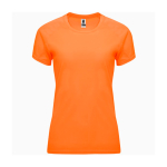 T-shirt technique cintré pour femme 135 g/m² Roly Direct Bahrain couleur orange fluorescent deuxième vue