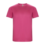 T-shirt technique en tissu recyclé 135 g/m² Roly Direct Imola couleur rose deuxième vue