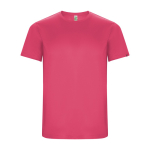 T-shirt technique en tissu recyclé 135 g/m² Roly Direct Imola couleur rose fluorescent deuxième vue