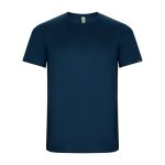 T-shirt technique en tissu recyclé 135 g/m² Roly Direct Imola couleur bleu marine deuxième vue
