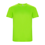 T-shirt technique en tissu recyclé 135 g/m² Roly Direct Imola couleur vert fluorescent deuxième vue