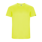 T-shirt technique en tissu recyclé 135 g/m² Roly Direct Imola couleur jaune fluorescent deuxième vue