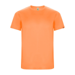 T-shirt technique en tissu recyclé 135 g/m² Roly Direct Imola couleur orange fluorescent deuxième vue