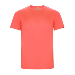 T-shirt technique en tissu recyclé 135 g/m² Roly Direct Imola couleur corail deuxième vue