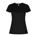 T-shirt en polyester recyclé pour femme 135 g/m² Roly Direct Imola couleur noir deuxième vue