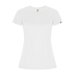 T-shirt en polyester recyclé pour femme 135 g/m² Roly Direct Imola couleur blanc deuxième vue