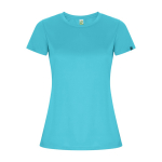 T-shirt en polyester recyclé pour femme 135 g/m² Roly Direct Imola couleur turquoise deuxième vue