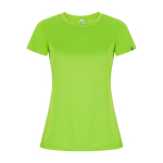 T-shirt en polyester recyclé pour femme 135 g/m² Roly Direct Imola couleur vert fluorescent deuxième vue
