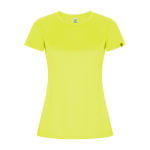 T-shirt en polyester recyclé pour femme 135 g/m² Roly Direct Imola couleur jaune fluorescent deuxième vue