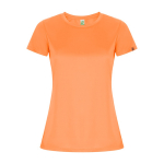 T-shirt en polyester recyclé pour femme 135 g/m² Roly Direct Imola couleur orange fluorescent deuxième vue