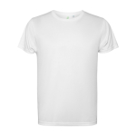 T-shirt en polyester recyclé 125 g/m² Roly Direct Estoril couleur blanc deuxième vue