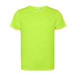 T-shirt en polyester recyclé 125 g/m² Roly Direct Estoril couleur vert fluorescent deuxième vue
