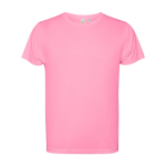 T-shirt en polyester recyclé 125 g/m² Roly Direct Estoril couleur rose pastel deuxième vue
