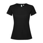 T-shirt technique recyclé pour femme 125 g/m² Roly Direct Estoril couleur noir deuxième vue