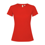 T-shirt technique recyclé pour femme 125 g/m² Roly Direct Estoril couleur rouge deuxième vue