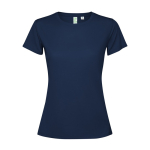 T-shirt technique recyclé pour femme 125 g/m² Roly Direct Estoril couleur bleu marine deuxième vue