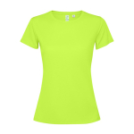 T-shirt technique recyclé pour femme 125 g/m² Roly Direct Estoril couleur vert fluorescent deuxième vue