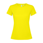 T-shirt technique recyclé pour femme 125 g/m² Roly Direct Estoril couleur jaune fluorescent deuxième vue