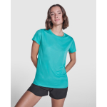T-shirt technique recyclé pour femme 125 g/m² Roly Direct Estoril couleur vert émeraude quatrième vue d'usage