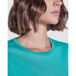 T-shirt technique recyclé pour femme 125 g/m² Roly Direct Estoril couleur vert émeraude vue détaillée 1