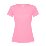 T-shirt technique recyclé pour femme 125 g/m² Roly Direct Estoril couleur rose pastel deuxième vue