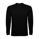T-shirt en coton à manches longues 165 g/m² Roly Direct Pointer couleur noir deuxième vue