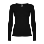 T-shirt femme à manches longues 160 g/m² Roly Direct Extreme couleur noir deuxième vue