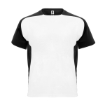 T-shirt technique avec manches raglan 140 g/m² Roly Direct Bugatti couleur blanc/noir deuxième vue