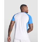 T-shirt technique avec manches raglan 140 g/m² Roly Direct Bugatti couleur blanc/bleu quatrième vue d'usage