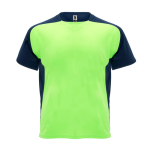 T-shirt technique avec manches raglan 140 g/m² Roly Direct Bugatti couleur vert fluorescent deuxième vue