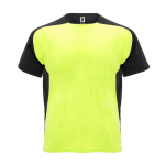 T-shirt technique avec manches raglan 140 g/m² Roly Direct Bugatti couleur jaune fluorescent deuxième vue