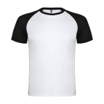 T-shirt de sport bicolore 140 g/m² Roly Direct Indianapolis couleur blanc/noir deuxième vue