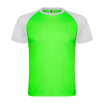 T-shirt de sport bicolore 140 g/m² Roly Direct Indianapolis couleur vert fluorescent deuxième vue