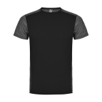 T-shirt technique en polyester 135 g/m² Roly Direct Zolder couleur noir mat deuxième vue