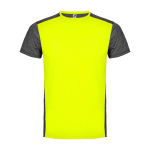 T-shirt technique en polyester 135 g/m² Roly Direct Zolder couleur jaune fluorescent deuxième vue