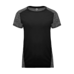 T-shirt technique bicolore pour femme 135 g/m² Roly Direct Zolder couleur noir deuxième vue