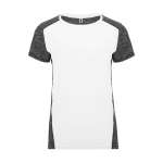 T-shirt technique bicolore pour femme 135 g/m² Roly Direct Zolder couleur blanc deuxième vue