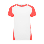 T-shirt technique bicolore pour femme 135 g/m² Roly Direct Zolder couleur corail deuxième vue