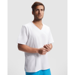 Blouse à manches courtes 170 g/m² Roly Ferox couleur blanc première vue d'usage