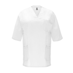 Blouse unisexe à manches courtes 160 g/m² Roly Panacea couleur blanc deuxième vue