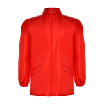 Imperméable unisexe avec capuche 70 g/m² Roly Direct Escocia couleur rouge deuxième vue