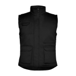Gilet de travail en polyester et coton 200 g/m² Roly Almanzor couleur noir deuxième vue
